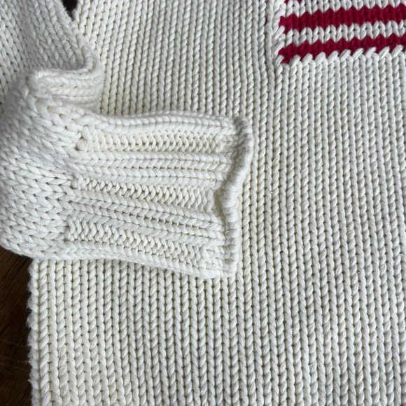 Denimist American Flag Sweater Cotton Chunky Knit Coastal Grandmother S - Picture 6 of 13